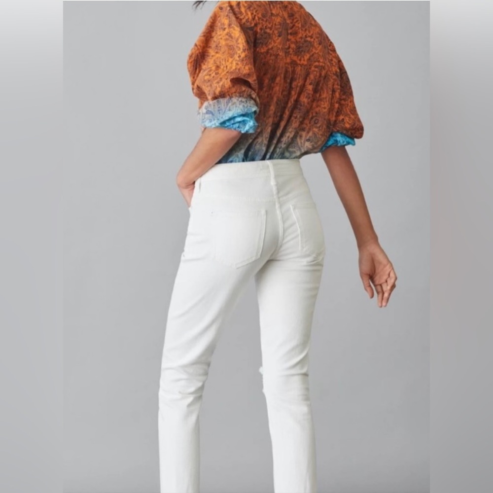 Anthropologie Pilcro The Slim Boyfriend Jeans In White Size 31 - Picture 2 of 8